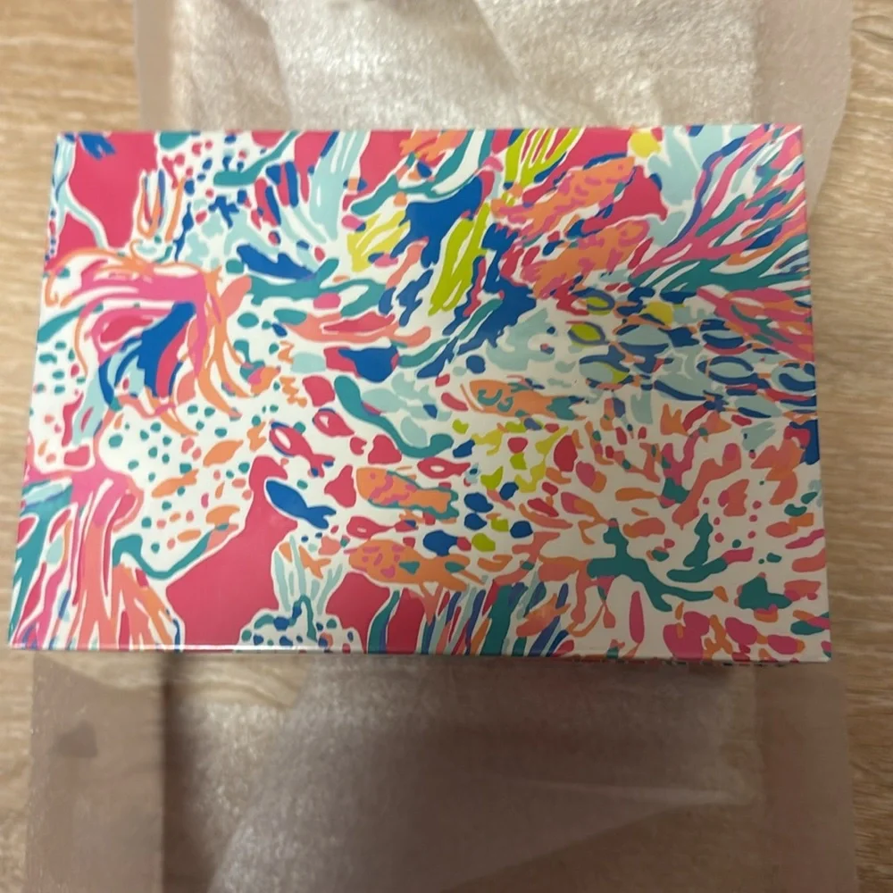 Lilly Pulitzer lacquer jewelry box in dragonfruit sunken treasure NWOT